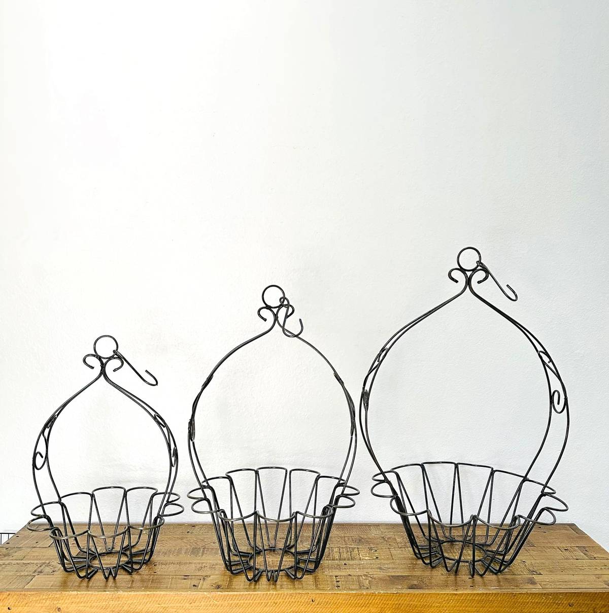 23-132 - Natural Flower Hanging Basket 3pc Set