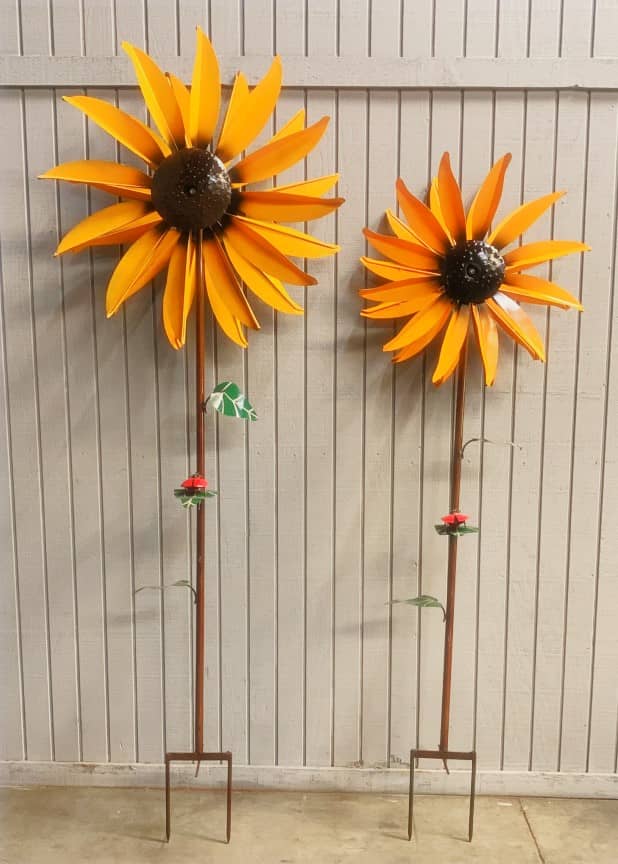 28-039 - Sunflower Spinner Stake 2pc Set