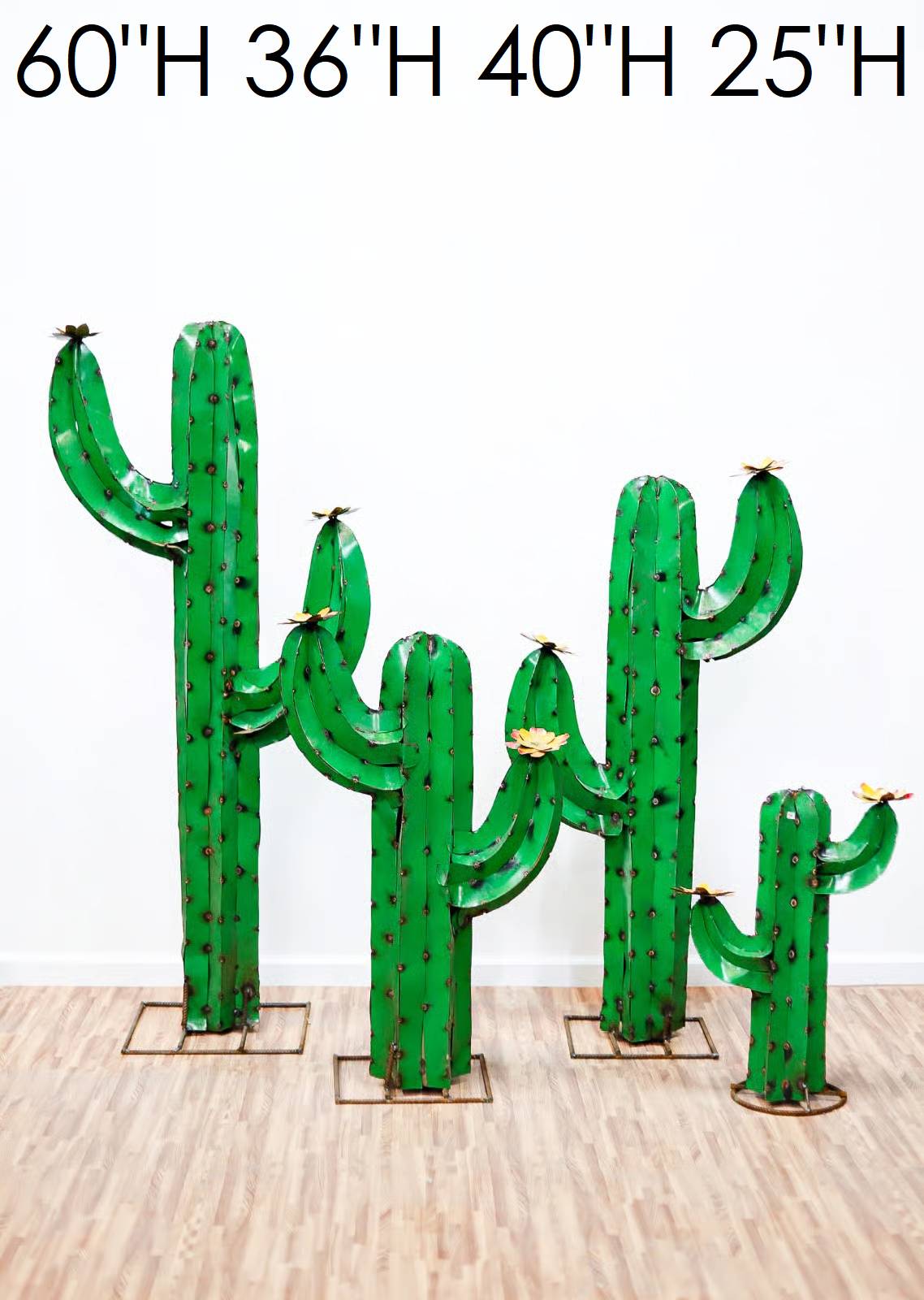 32-419 - Green Saguaro Cactus, 4 PC Set