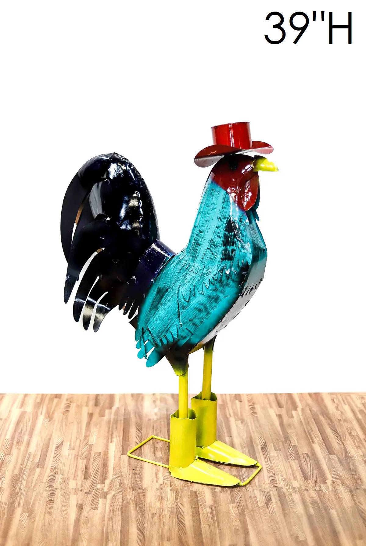 34-097 - 39" Turquoise Cowboy Rooster