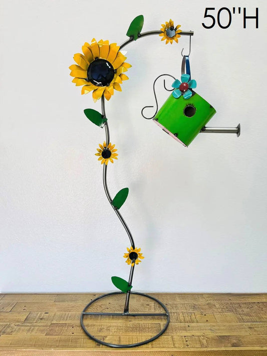 32-500 - Sunflower with Watering Can Birdhouse