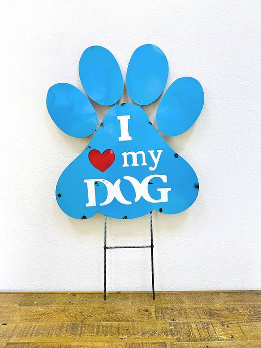 30-846 - I Love My Dog Paw Stake